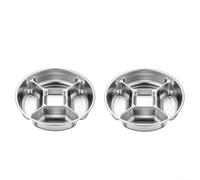 2pcs Edelstahl Teller 5 Fächer 22.5cm Rust-Proof