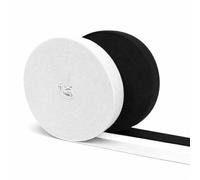 2PCS Elastique Couture 20m, biais de Couture 2CM de Large, Élastique Noir et Blanc pour Pantalon, Jupe, CeintureB, Élastique Couture Plat, Élastique Extensible pour Couture, Ajustement