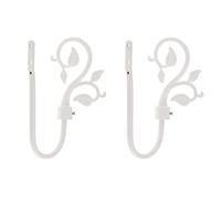 2pcs Embrasse à Rideau Forme en U de Feuille Crochet de Rideau Mural Décoration Maison, Blanc