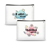 2pcs Ensemble de Cadeau de Maman à Venir, Cadeau de Nouvelle Maman, Cadeau de Bain de bébé pour Maman, Cadeau de Nouveau - né,Sac de Maquillage Mignon pour Les Femmes Enceintes