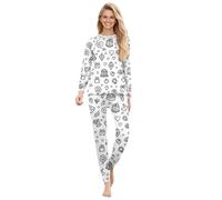 2PCS Ensembles de Pyjamas Assortis pour Toute la Famille, à Peindre et colorier soi-même, avec des Motifs Amusants de Dessins animés, pour Enfants et Adultes. A02 L