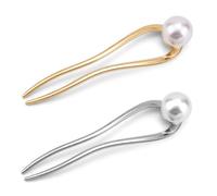 2pcs Épingle à Cheveux Française, 11x2.7 cm Épingles à Cheveux Françaises en Métal Épingle à Cheveux or Argent Fourchette à Cheveux Kitsch Accessoires de Cheveux pour Femmes (Type 1)