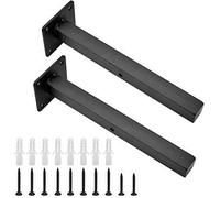 2Pcs Equerre Etagere Metal Equerre de Fixation Tablette Suspendue Charge Max 25 kg 20cm Noir pour Tablette Murale Chambre Cuisine S