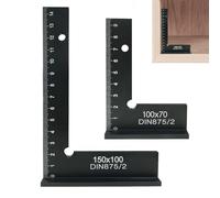 2PCS Equerre Menuisier, Blocs Aluminium Anodisé 150x100mm & 100x70mm,Fausse Equerre Charpentier Metal pour Machines Mettre en Place et Laboratoire Utilisation