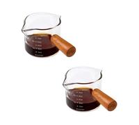 2pcs Espresso Shot Glass 75ml Double Spout Mini Measuring Cup Espresso Cup Accessories