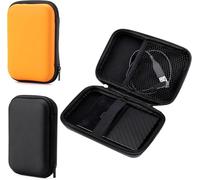 2Pcs Étui Double Pour Disque Dur/Ssd 2,5"" - Coque Eva Rigide Anti-Chocs, Léger Avec Compartiments (Noir)[Z3077]