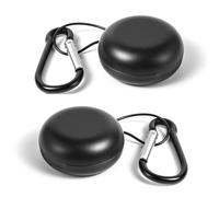2pcs Étuis pour Bouchons d'oreilles, Boîte de Rangement Portable avec Porte-Clés, pour Les Voyages Les Activités de Plein Air Rangement des Bouchons d'oreilles Bibelots Pilules (Noir)