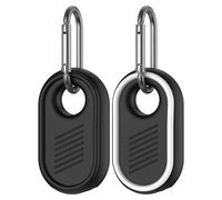 2pcs Étuis Silicone pour Samsung Galaxy SmartTag 2 2023, Porte nti-Chute Résistant aux Rayures Portable Protection Case pour SmartTag 2 Portefeuille Noir+Blanc