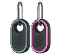 2pcs Étuis Silicone pour Samsung Galaxy SmartTag 2 2023, Porte nti-Chute Résistant aux Rayures Portable Protection Case pour SmartTag 2 Portefeuille Vert+Rose