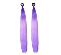 2PCS Extensions de Cheveux Violets pour Tresses Pré-étirées Synthétiques Dégradé Lavande Tressage Cheveux avec Bande Élastique pour Enfants Style 2...