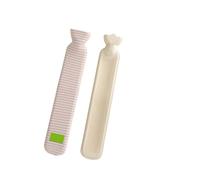 2PCS Extra long hot water bottle, extra large water-filled shoulder and neck warmer, bed, quilt artifact in winter Pour Ventre Cou(Pink Stripe)