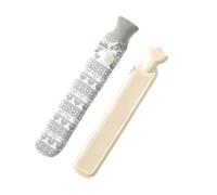 2PCS Extra long hot water bottle, extra large water-filled shoulder and neck warmer, bed, quilt artifact in winter Pour Ventre Cou(Grey Heart)