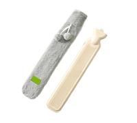 2PCS Extra long hot water bottle, extra large water-filled shoulder and neck warmer, bed, quilt artifact in winter Pour Ventre Cou(Grey)