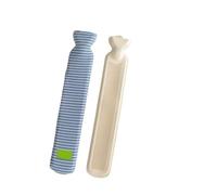 2PCS Extra long hot water bottle, extra large water-filled shoulder and neck warmer, bed, quilt artifact in winter Pour Ventre Cou(Blue Stripe)