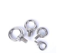 2Pcs Eye Bolt nuts M4 Length 11mm-100mm 304 Stainless Steel Lifting Eye Screw Ring Hooking Loop Hole for Cable Rope(M4x11mm)