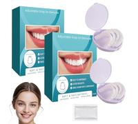 2Pcs Facette Dentaire Dentier Provisoire Facettes Dentaires Clipsable Prothese Dentaire Facette Den-taire a Poser Soi Meme Dentier Provisoire Facettes Dentaires Clipsable avec 50g Ciment Den-taire
