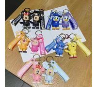 2pcs Faites Glisser Pull Mickey Mouse Stitch Poupée Porte-Clés Pendentif Voiture Porte-Clés
