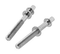 2pcs Fer tambour Vis serrée en acier inoxydable Trises de tension Percussion Remplacement accessoire pour jazz rock latin tambour synthétique durable conception de tête carrée (WC902)