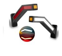 2pcs Feux de Gabarit et d'encombrement LED avec Effet Néon 12V - 24V Rouge Orange Blanc ECE E20 Droit Gauche 22cm Feux de Position Latéraux lumineux Pour Camion Remorque Fourgon Camionnette Caravane