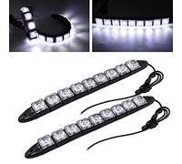 2PCS Feux de Jour LED Voiture,Universal 9LED Bandes Feux Diurnes Flexibles 12V Feux de Circulation Diurnes DRL Feux de Position pour Voitures/Camions/Bateaux