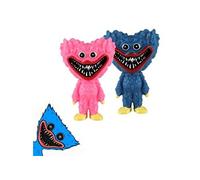 2Pcs Figurine pour Poppy Playtime Huggy Wuggy, Jouets pour enfants 12.5cm- Bleu+Rose