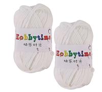 2pcs Fil de Crochet En Tricot, Fil à Tricoter en Bande, Largeur 2CM, Fil Épais à Crocheter, Bandes de Macramé Ultra Doux, Fil de Crochet Coton pour Sacs, Tissage de Panier, Tricoter Fournitures