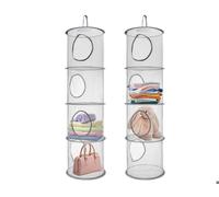 2Pcs Filet de rangement pour jouets, 4 niveau de rangement en filet suspendu, rangement pliable pour jouet souple, rangement(Gris)