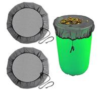 2PCS Filet pour Citerne de Pluie 100cm - Filet de Protection pour Récupérateur d’Eau avec Cordon de Serrage, Anti-Feuilles et Insectes, Housse Universelle pour Tonneau de Pluie