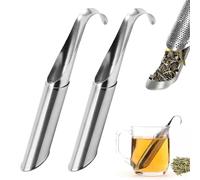 2PCS Filtres à thé en Acier Inoxydable,Filtre à Thé,Pipe à Thé Passoires de Diffuseur,Thé Réutilisable à Thé Tube Maille Fine de Thé Filtre, à long Manche Passoire, thé en Vrac, épices.