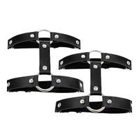 2pcs Fitness Training Bandeau de Jambe - Sangles en Cuir Ajustables Sport pressurisation Support Protection Musculaire (Noir)