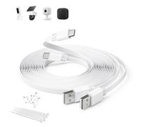 2pcs Flat USB C Power Cable,Extra Long USBA to USBC Charging Cable for Blink Mini 2/Outdoor 4,Ring Pan-Tilt Indoor Cam,eufy Cam S3 Pro,SoloCam S340/S350/C210,EZVIZ H6c 2K