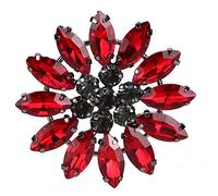 2Pcs Strass Fleur Coloré Cristal Applique En Verre pour Broche Vêtements Sacs Robe Ceinture Badge Chaussures Accessoires Cheveux[rouge]Sequins