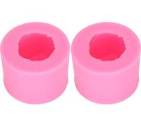 2pcs fleur moule en silicone fleur bougie savon moule de décoration de gâteau (rose)