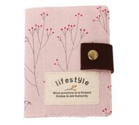 2pcs Floral Canvas Ladies Card Package Creative Cloth Credit Holder Business Women's Cardholders Bag(Pink)