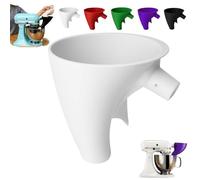 2Pcs-Flour Funnel For Kitchen-Aid Mixer-5 Qt, Plastic Powder Funnel With Easy-Pour, Prevents Spills And Messes, Fits Tilt-Head 4.5-5 Qt (Ksm150) Kitchen-Aid Mixer Accessories (2Pcs-White)