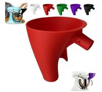 2Pcs-Flour Funnel For Kitchen-Aid Mixer-5 Qt, Plastic Powder Funnel With Easy-Pour, Prevents Spills And Messes, Fits Tilt-Head 4.5-5 Qt (Ksm150) Kitchen-Aid Mixer Accessories (2Pcs-Red)