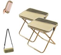 2PCS Foldable Backpack Stool,Portable Ultra Lightweight Mountaineering and Hiking Stool,Compact Outdoor Folding Chair, Sturdy Crossbody Bag Stool for Camping,Outdoors,Hold Up to 260lb (Khaki,Small)