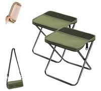 2PCS Foldable Backpack Stool,Portable Ultra Lightweight Mountaineering and Hiking Stool,Compact Outdoor Folding Chair, Sturdy Crossbody Bag Stool for Camping,Outdoors,Hold Up to 260lb (Green,Small)