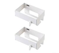 2pcs Foldable Trash Bag Holder Rack No Drill(White) | No-drill installation, protects cabinet pour surface, secure hold, fits standard doors, quick setup