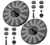 2PCS Fontaine Solaire Exterieure de Jardin 1,5W DIY Pompe Bassin Solaire avec 6 Buses Effets pour Bassins D'agrément Bain d'oiseaux Aquarium Jardin Fontaine（2PCS）