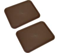 2pcs Food Tray Multifunctional Thickened Slip Resistance Chinese Fast Food Serving Tray for Dining Hall Restaurants(Coffee )