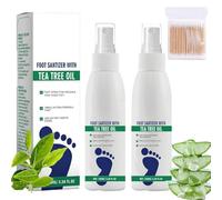 2Pcs Foot Sanitizer Spray With Tea Tree Oil,Contains Natural Tea Tree Oil And Aloe Vera,Clear Foot Sanitizer Spray,Quick Antiperspirant To Remove Foot Odor And Improve Perspiration