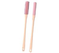 2pcs Foot Scrub Brush Long Manaded Mandled Rubber Toe Scurbber Exfoliant Foot éproignez pour la douche - Seniors Hommes Femmes, Rose