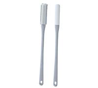 2pcs Foot Scrub Brush Long Manière à l'orteil en caoutchouc souple Époudeur exfoliant le pied épurateur pour douche - aînés hommes et femmes gris