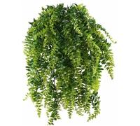 2pcs Fougère Artificielle Tombante 90cm Plante Tombante Plastique Lierre Artificiel Guirlande Feuille Verte Liane à Suspendre Label