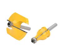 2Pcs Fraise à main courante et bord table à queue 8mm guidée par roulement | Jeu de mèches de toupie pour le travail du bois, main courante à tige 8 mm et fraise à bord table pour modélisation du bois