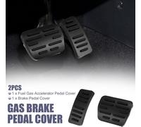 2pcs Frein Pédale Pad Gaz Accélérateur Pédale Couverture Noir