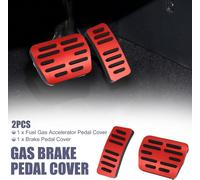 2pcs Frein Pédale Pad Gaz Accélérateur Pédale Couverture Rouge