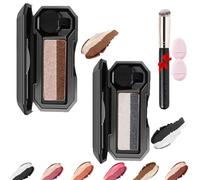 2Pcs Fresheight Perfect Dual Color Eyeshadow,Portable Two Tone Lazy Makeup,Highly Pigmented,Exquisite Glitters,Waterproof,Long-Lasting (02+06, size)
