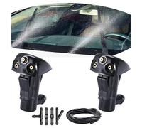2pcs Front Windshield Washer Nozzles Washer Spray Jet 3 Holes Replacement Wiper Sprayer Express Setup Wiper Components For Hyundai Tucson Sportage Mk2 Je Km 2005 2006 2007 2008 2009 2010 (Model 2)